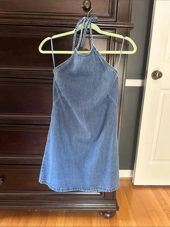 Abercrombie & Fitch Dresses & Skirts - Abercrombie & Fitch Blue Denim Backless Halter Dress